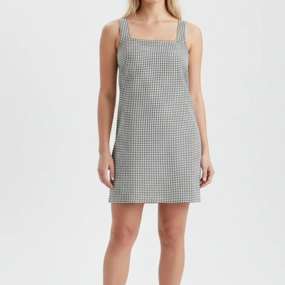 A New Day Black & White Gingham Dress with Pockets